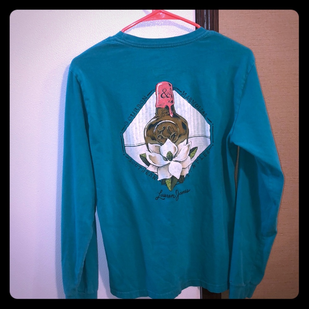 Lauren James teal long sleeve t-shirt size-small